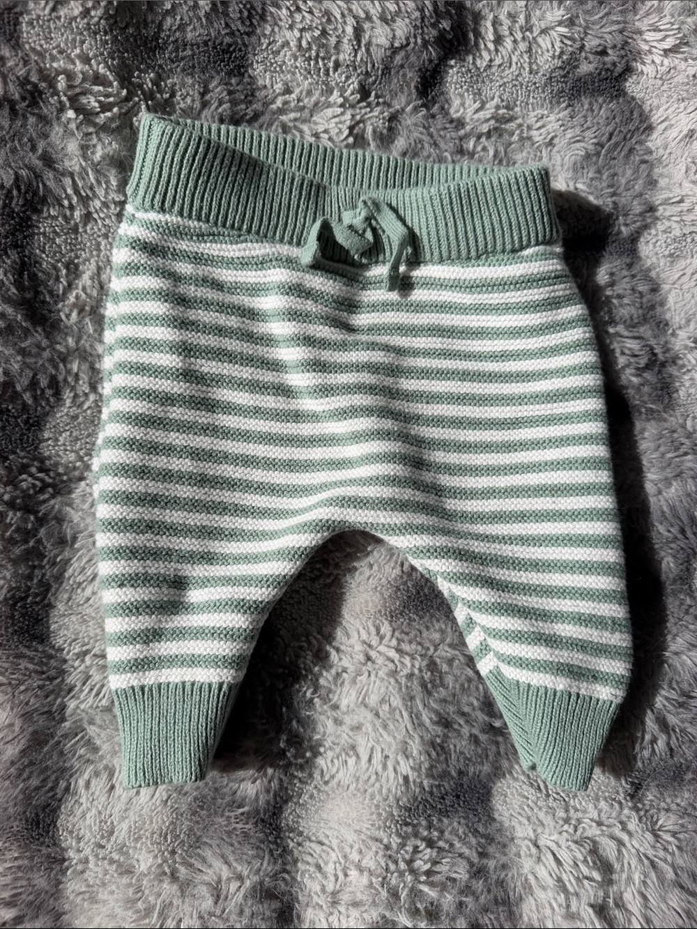 Carter's Green and White Striped Knit Joggers